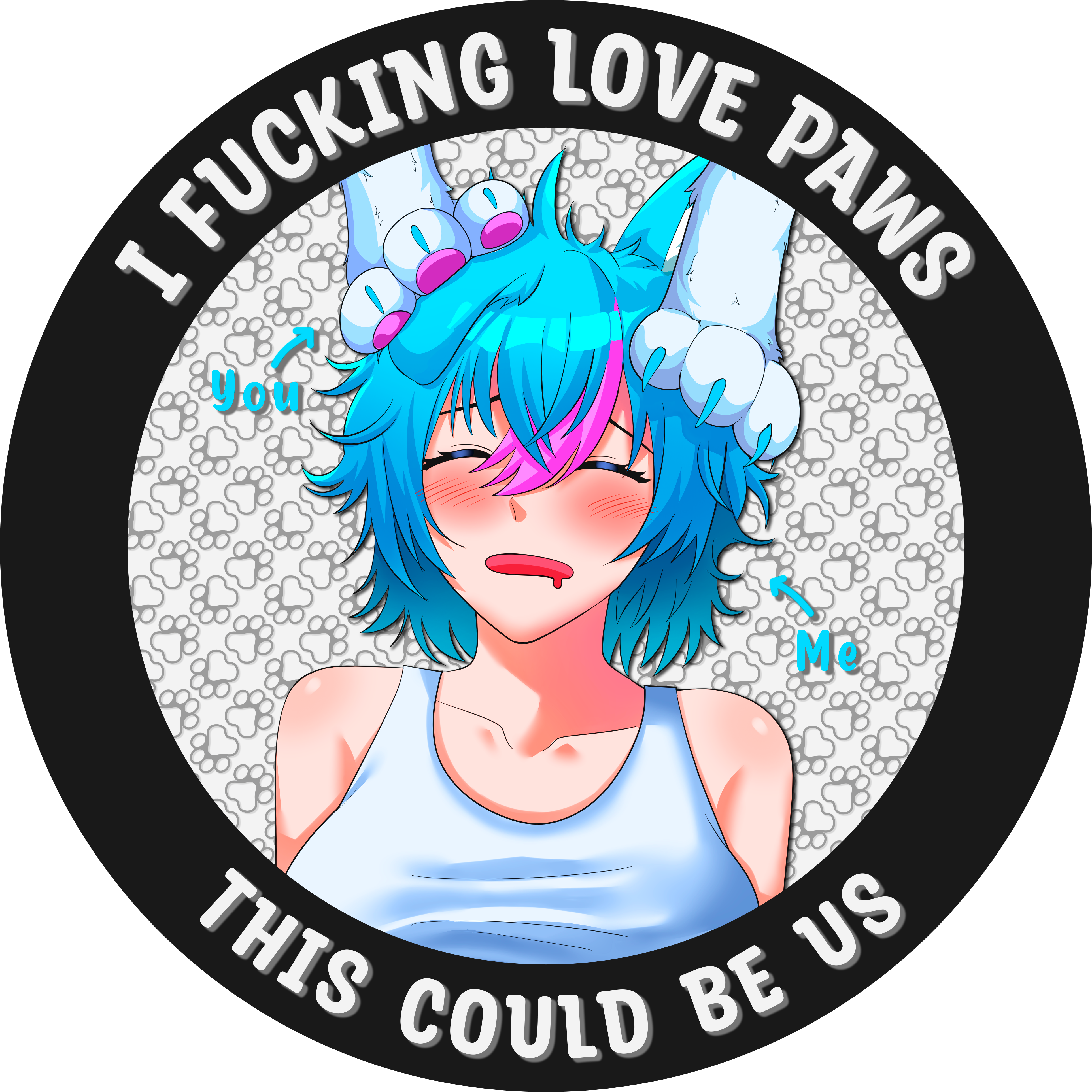 'I love paws' second sticker