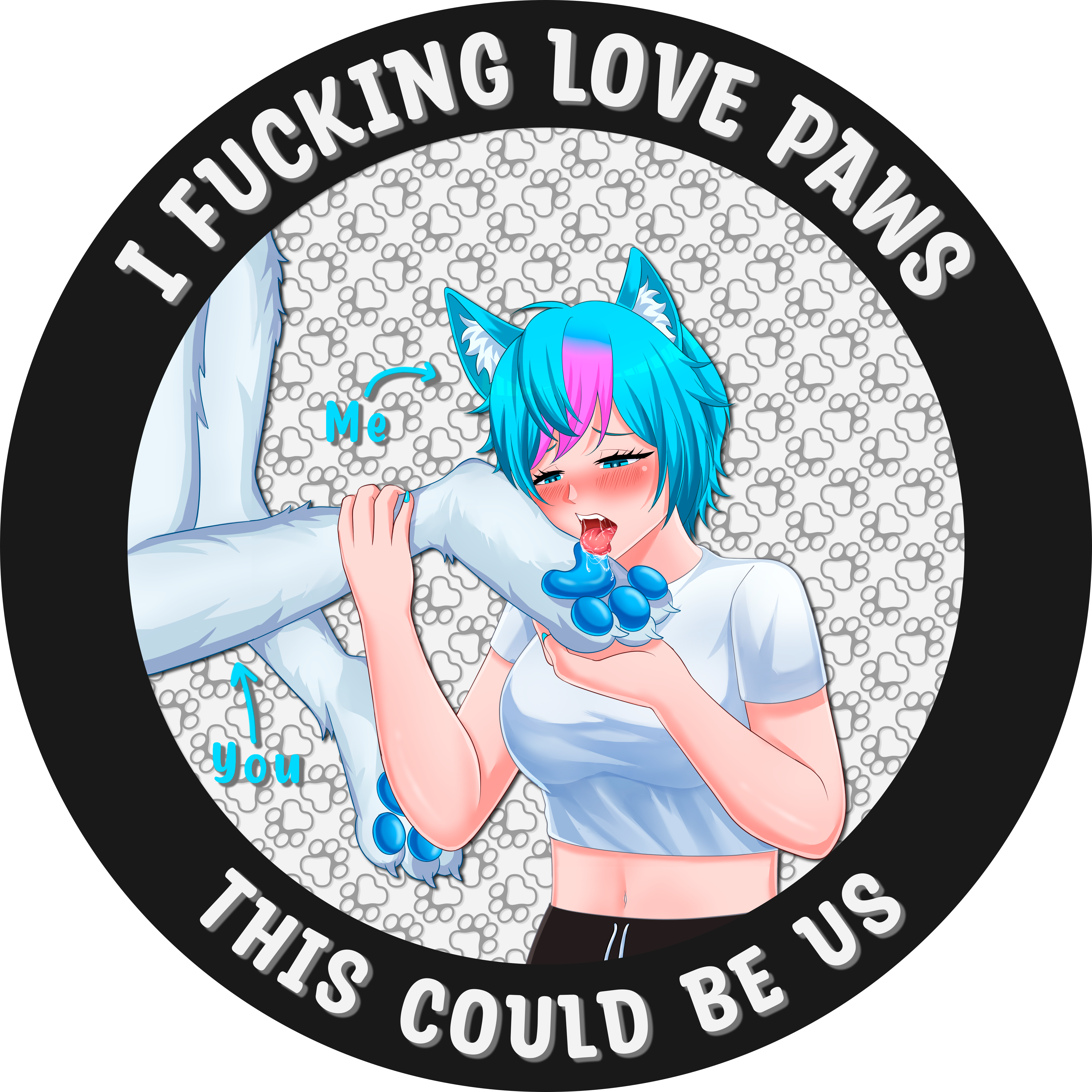 'I love paws' sticker