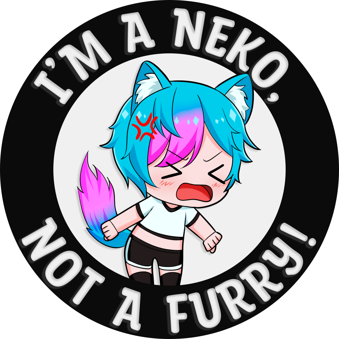 'Neko, not a furry' sticker