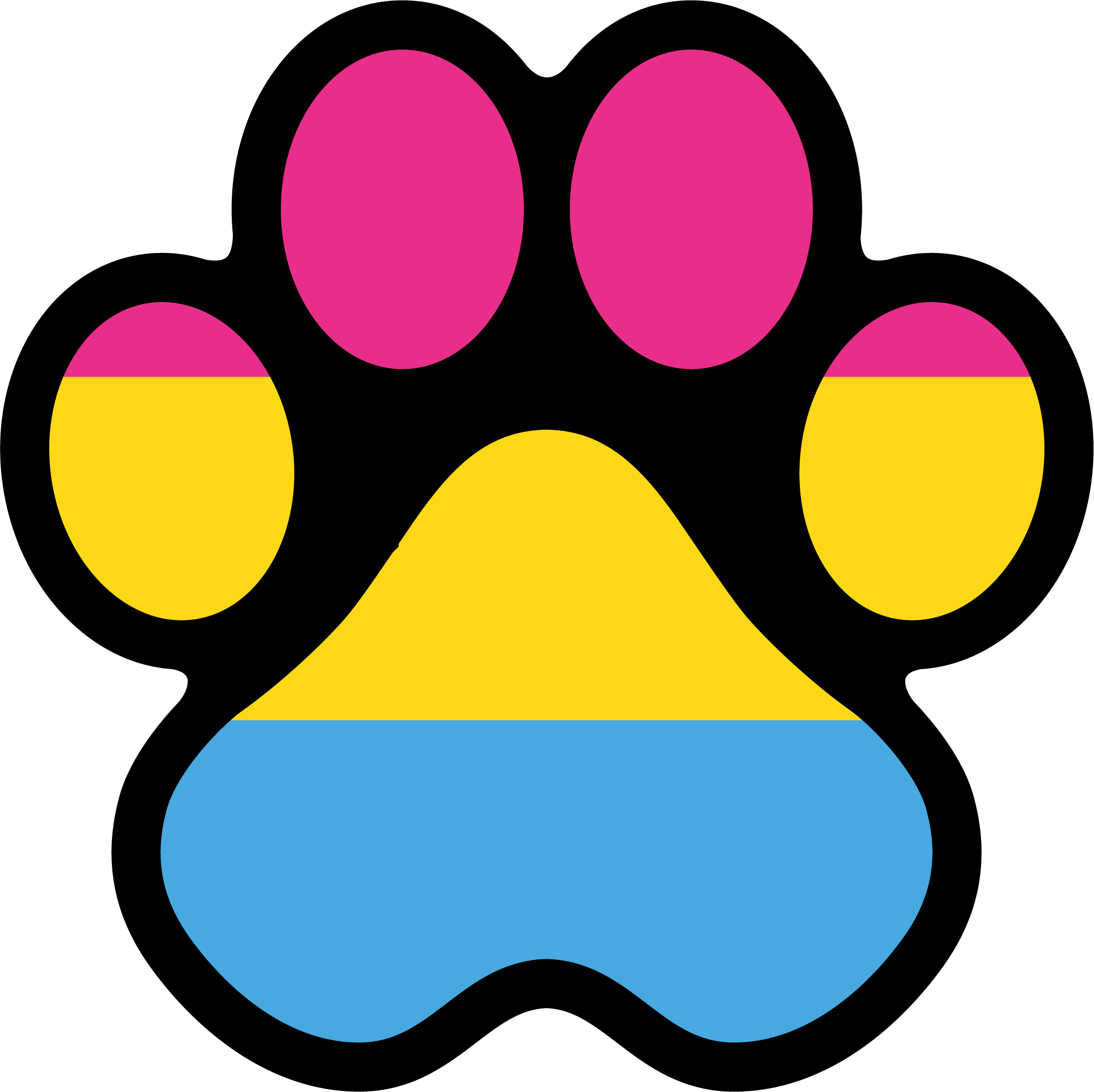 Pansexual paw sticker