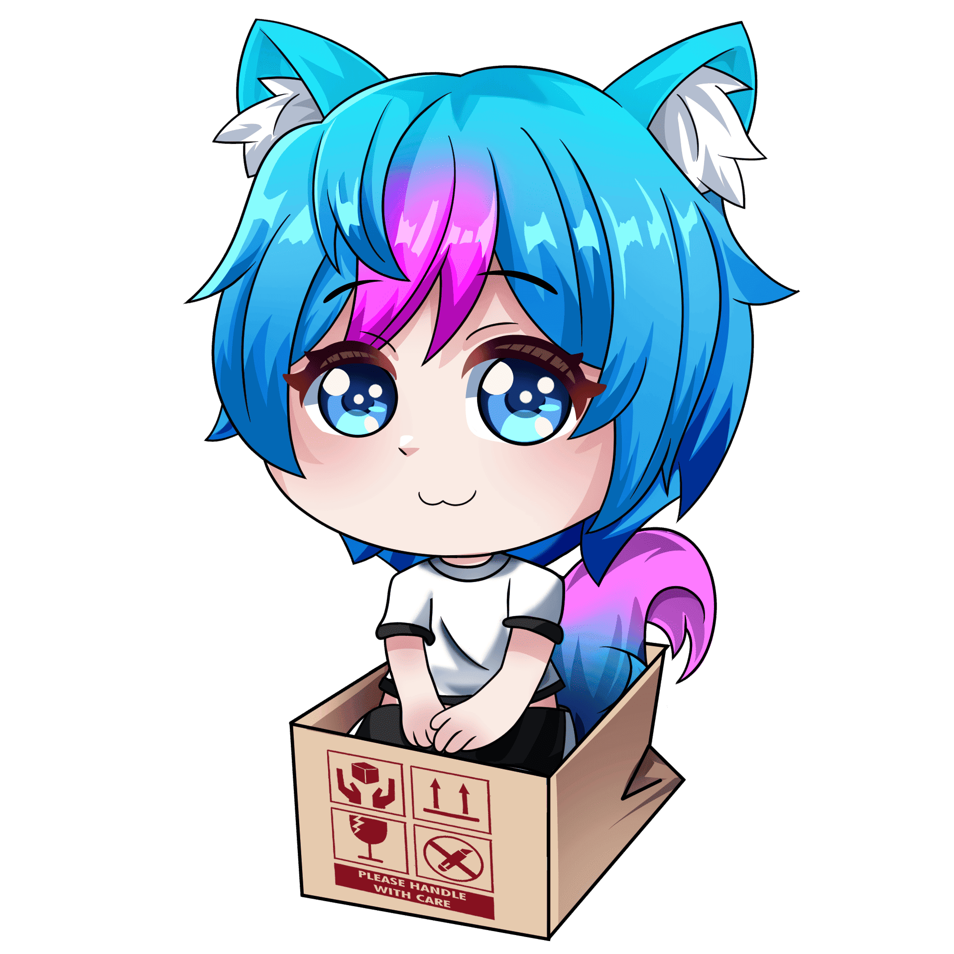 Sitting in a box sticker