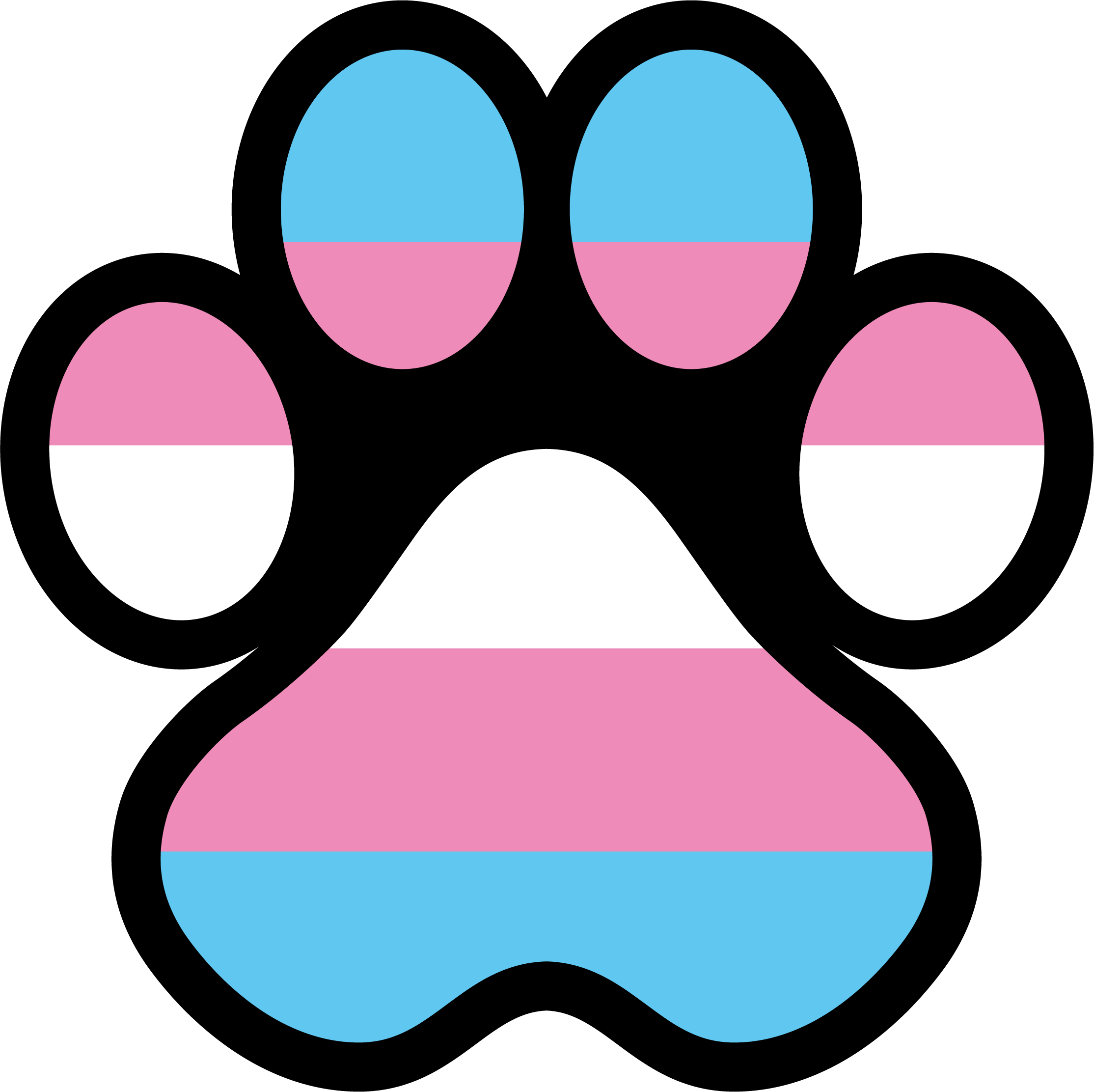 Trans paw sticker
